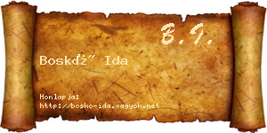 Boskó Ida névjegykártya