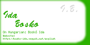 ida bosko business card